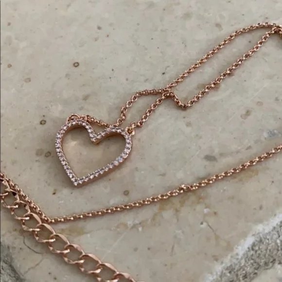 Kate Spade Rose Gold-Tone Pavé Heart Pendant Necklace - Picture 2 of 6